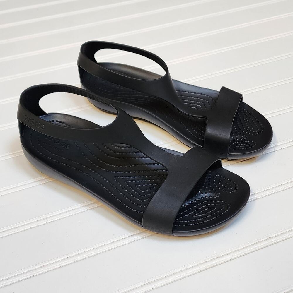 Crocs Women's Serena Black Sandals Size 7